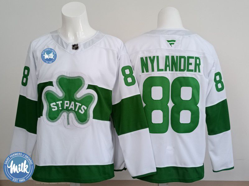 Men 2025 Toronto Maple Leafs #88 Nylander White Green Fanatics Home Premium NHL Jersey style 2->toronto maple leafs->NHL Jersey